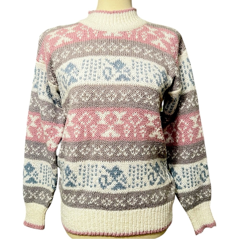 Vintage Donagain Acrylic Knit Sweater Size Small Crewneck Multicolor